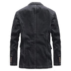 Uriel | Chaqueta Vaquera de Denim Hombre Blazer Cuello Solapa