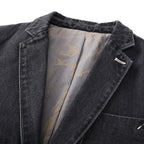 Uriel | Chaqueta Vaquera de Denim Hombre Blazer Cuello Solapa