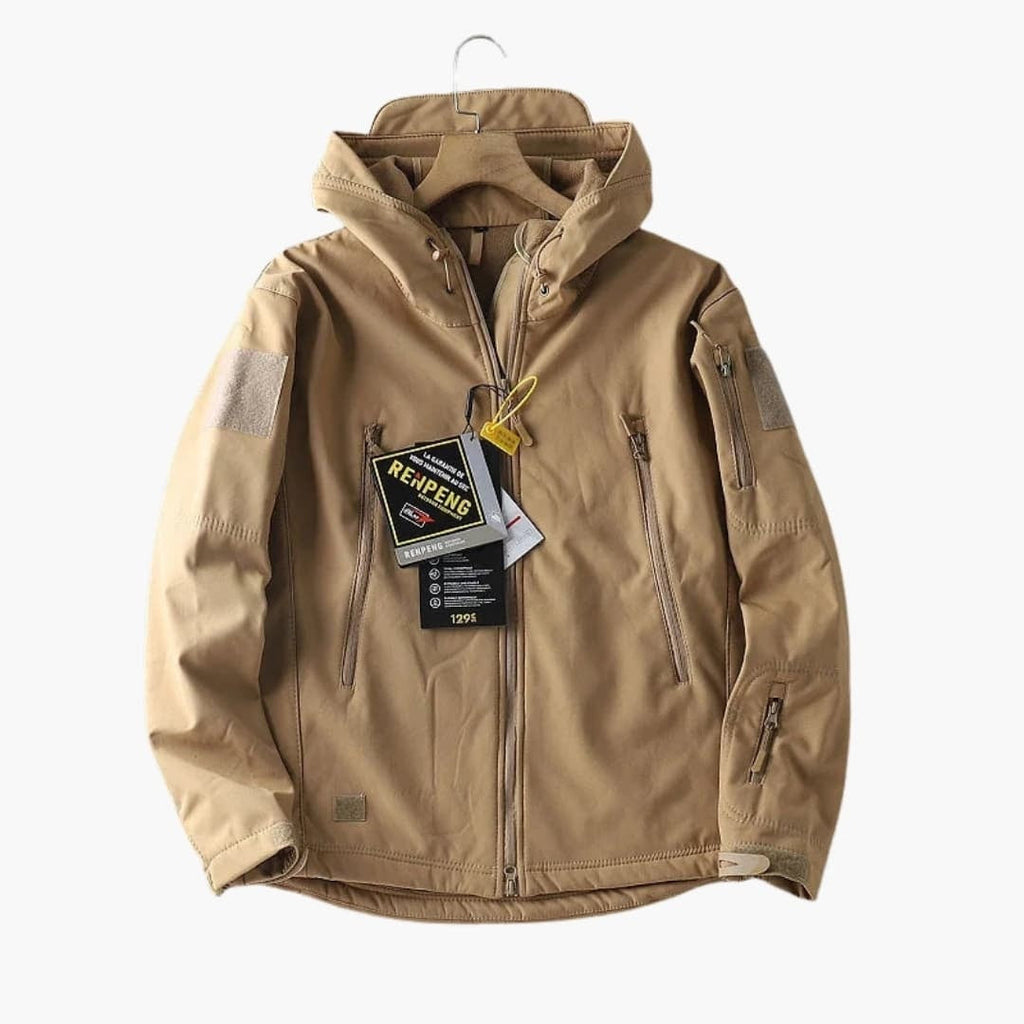 Fausto | Chaqueta Softshell Hombre con Capucha Táctica Multipocket