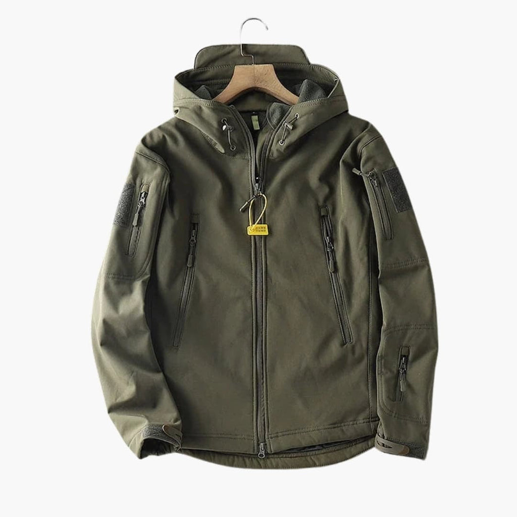 Fausto | Chaqueta Softshell Hombre con Capucha Táctica Multipocket
