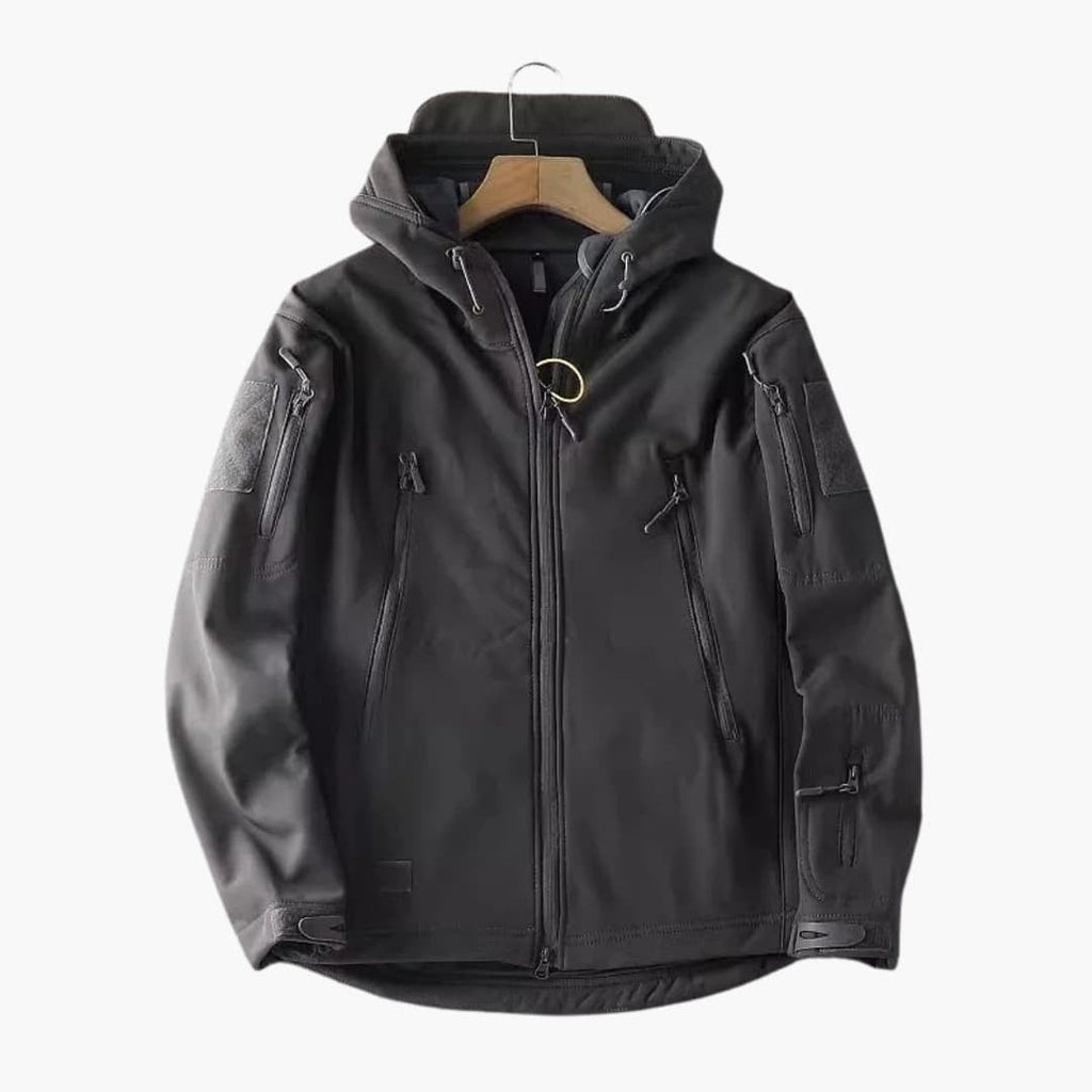 Fausto | Chaqueta Softshell Hombre con Capucha Táctica Multipocket