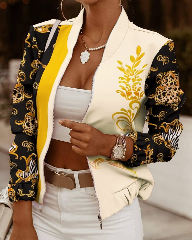 Dulce | Bomber Estampado Floral Mujer Cremallera