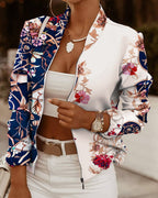 Dulce | Bomber Estampado Floral Mujer Cremallera