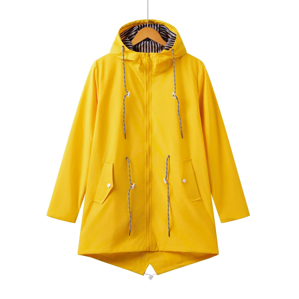 Fiorella | Chubasquero Impermeable Mujer con Capucha Cordón Ajustable