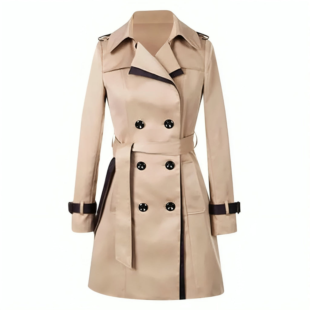 Alicia | Trench Coat Doble Botonadura Mujer Cuello Solapa