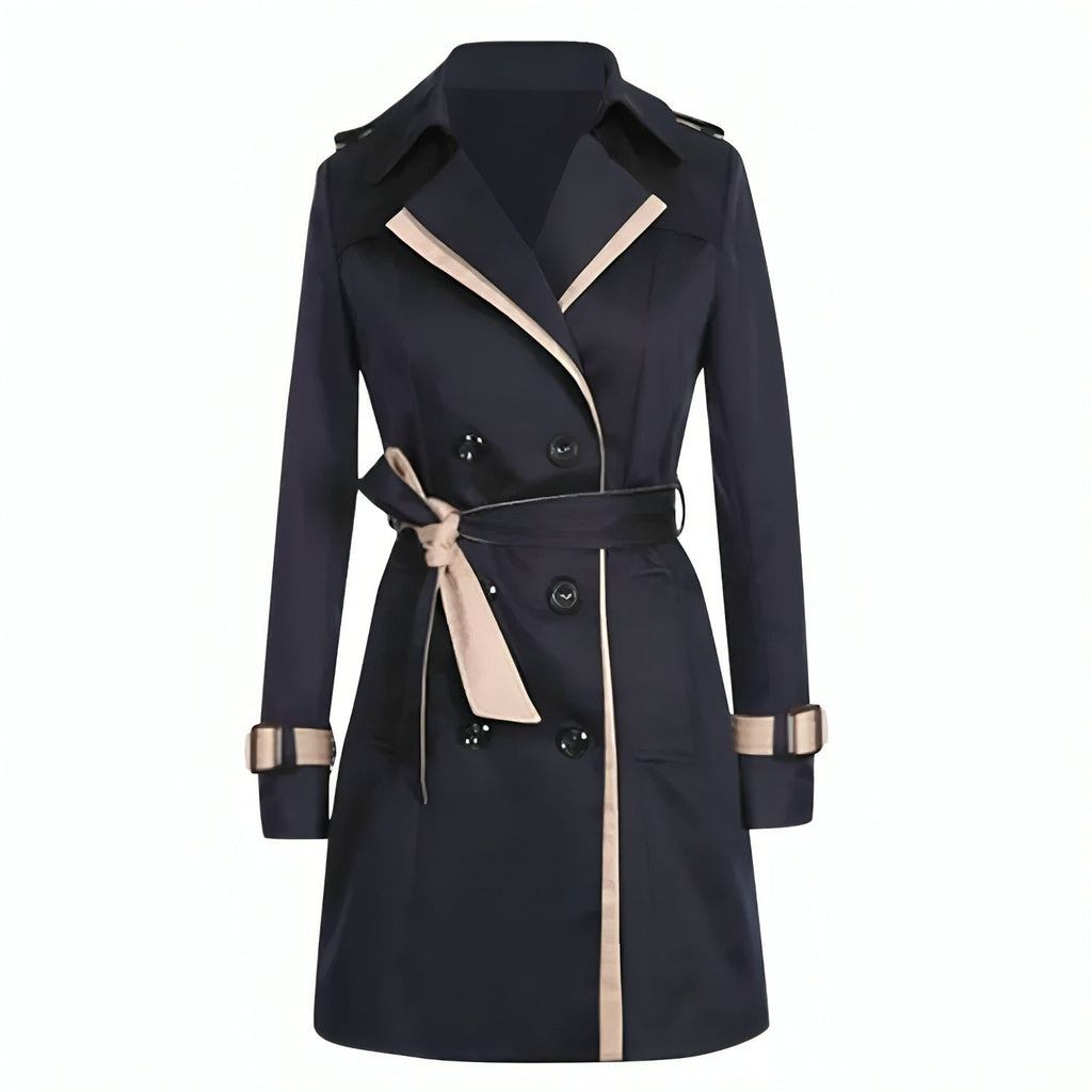 Alicia | Trench Coat Doble Botonadura Mujer Cuello Solapa