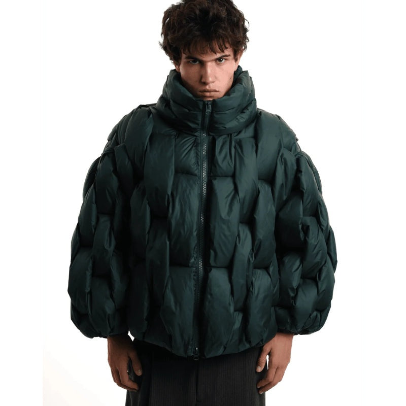 Leonora | Chaqueta de Plumas Oversize Mujer Cuello Alto Cremallera