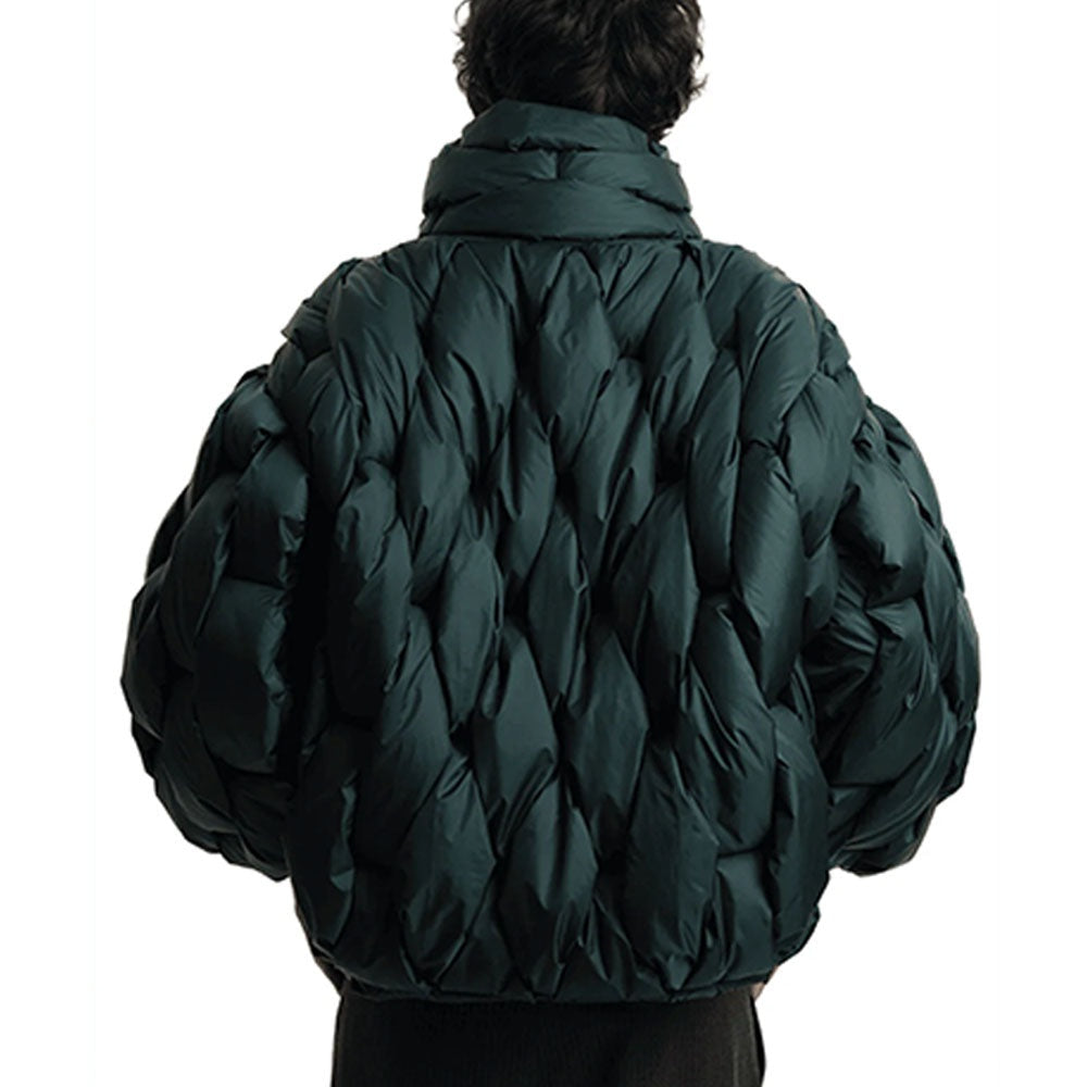 Leonora | Chaqueta de Plumas Oversize Mujer Cuello Alto Cremallera