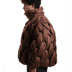Leonora | Chaqueta de Plumas Oversize Mujer Cuello Alto Cremallera