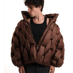 Leonora | Chaqueta de Plumas Oversize Mujer Cuello Alto Cremallera