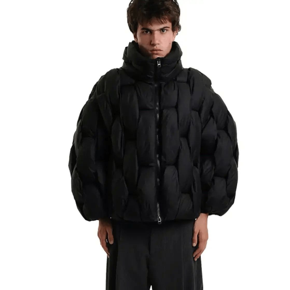Leonora | Chaqueta de Plumas Oversize Mujer Cuello Alto Cremallera