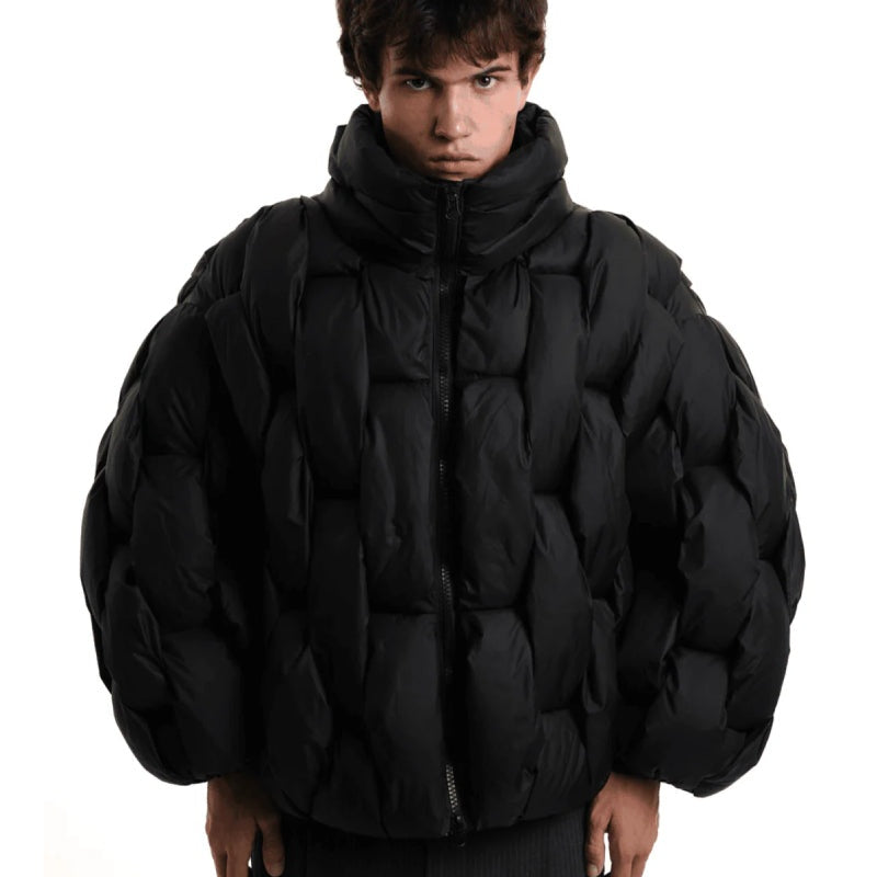 Leonora | Chaqueta de Plumas Oversize Mujer Cuello Alto Cremallera