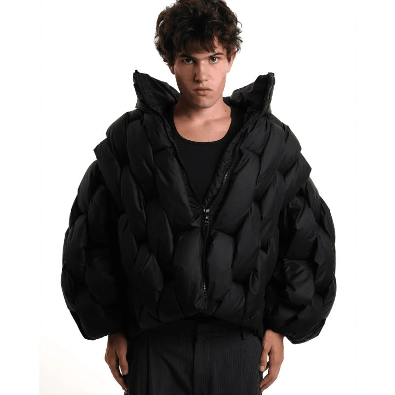 Leonora | Chaqueta de Plumas Oversize Mujer Cuello Alto Cremallera