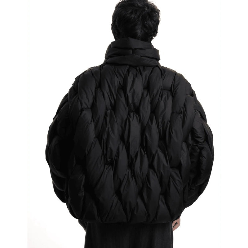 Leonora | Chaqueta de Plumas Oversize Mujer Cuello Alto Cremallera