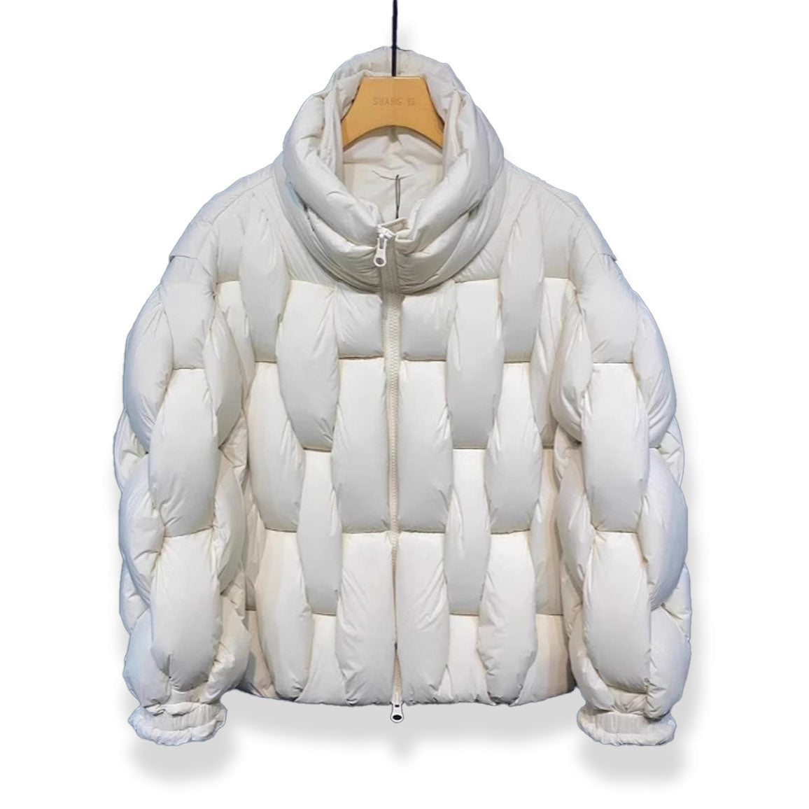 Leonora | Chaqueta de Plumas Oversize Mujer Cuello Alto Cremallera