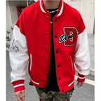 Zeus | Varsity Jacket Hombre Bordado Oversize
