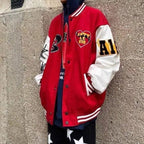 Zeus | Varsity Jacket Hombre Bordado Oversize