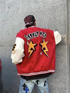 Zeus | Varsity Jacket Hombre Bordado Oversize