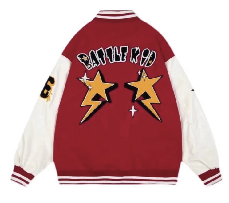 Zeus | Varsity Jacket Hombre Bordado Oversize