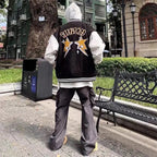 Zeus | Varsity Jacket Hombre Bordado Oversize