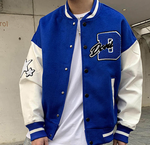 Zeus | Varsity Jacket Hombre Bordado Oversize