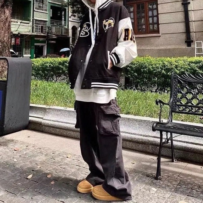 Zeus | Varsity Jacket Hombre Bordado Oversize
