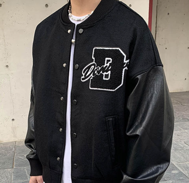 Zeus | Varsity Jacket Hombre Bordado Oversize