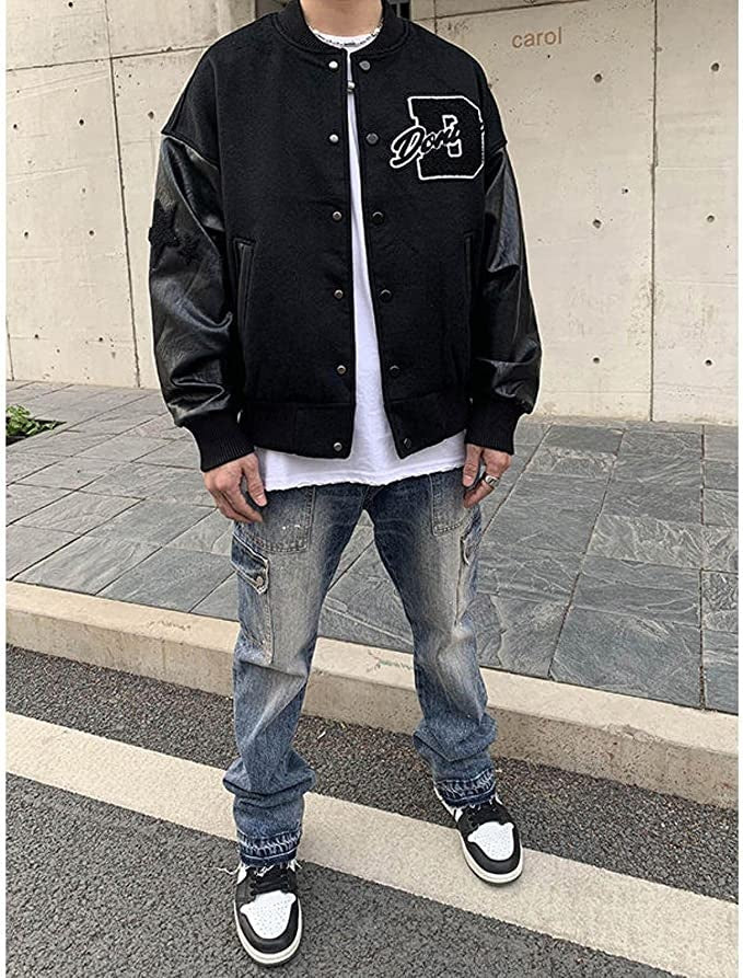 Zeus | Varsity Jacket Hombre Bordado Oversize