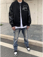 Zeus | Varsity Jacket Hombre Bordado Oversize