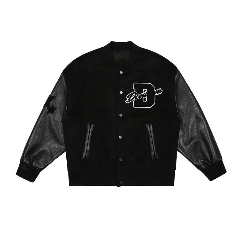Zeus | Varsity Jacket Hombre Bordado Oversize