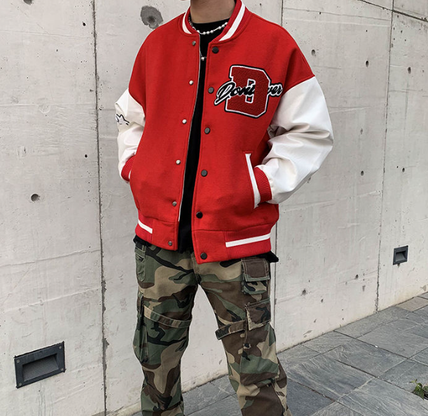 Zeus | Varsity Jacket Hombre Bordado Oversize