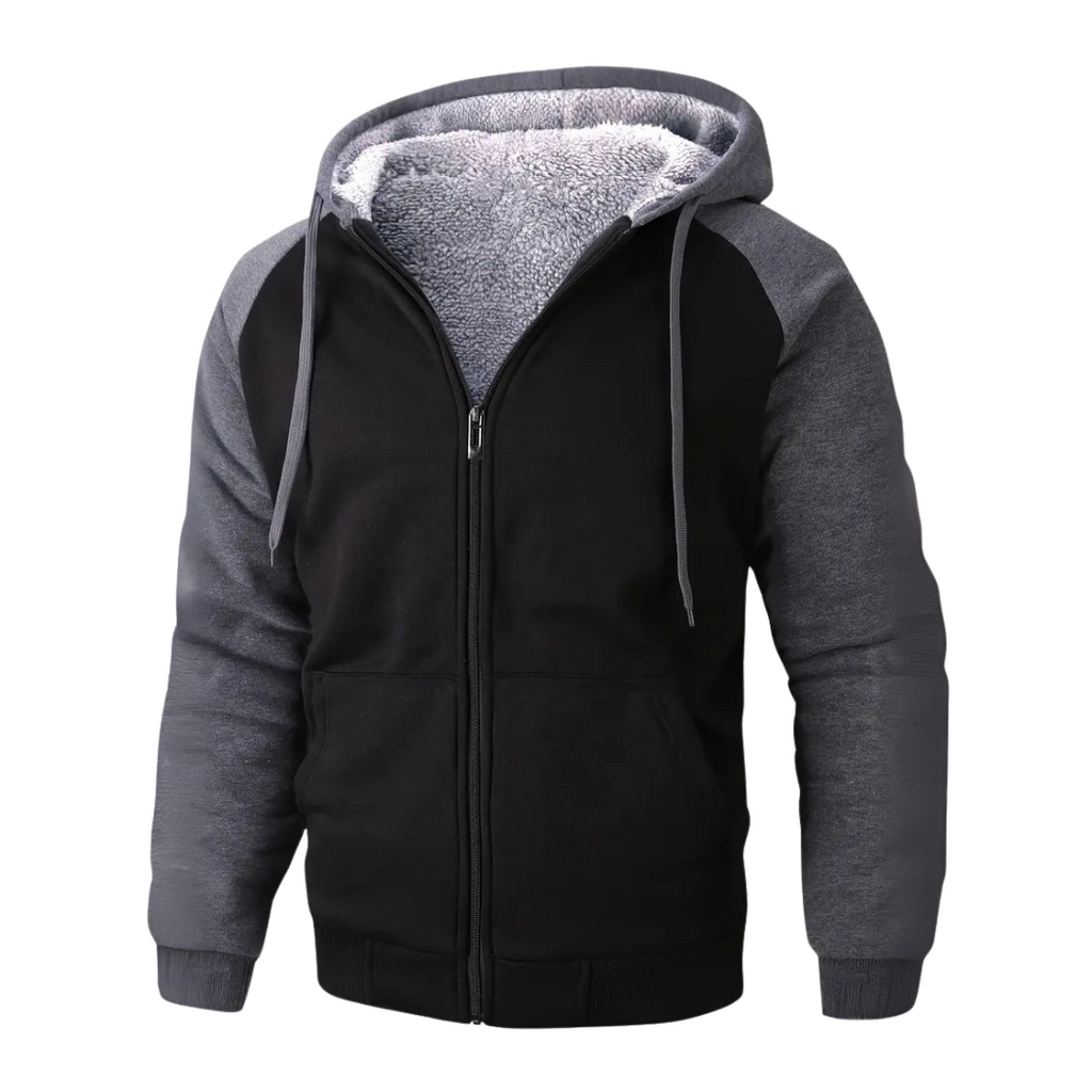 Leandro | Sudadera con Cremallera Hombre Forro Sherpa con Capucha