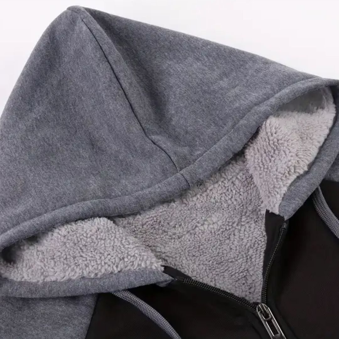 Leandro | Sudadera con Cremallera Hombre Forro Sherpa con Capucha