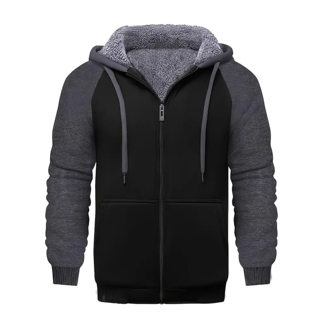Leandro | Sudadera con Cremallera Hombre Forro Sherpa con Capucha