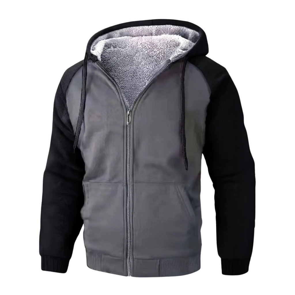 Leandro | Sudadera con Cremallera Hombre Forro Sherpa con Capucha