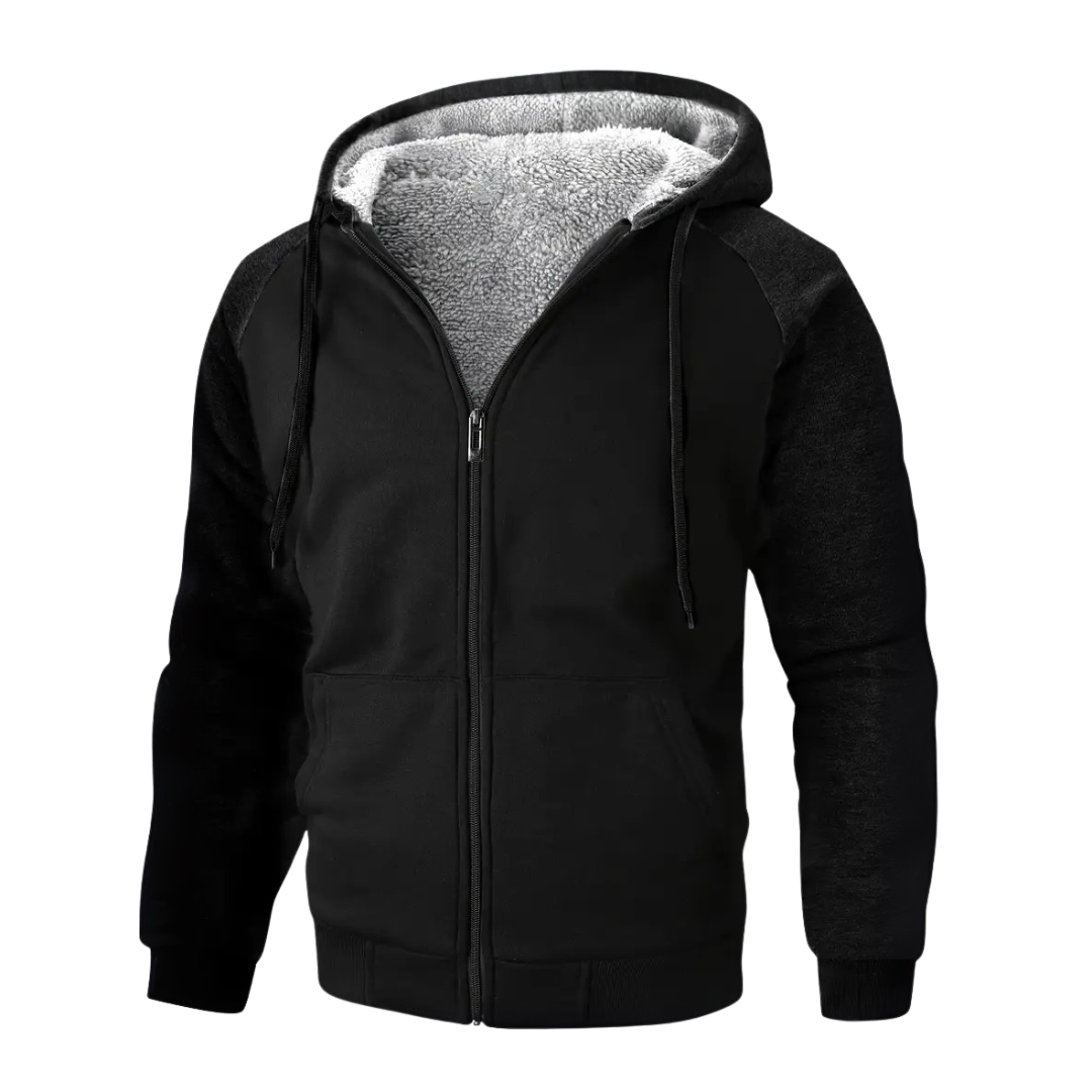Leandro | Sudadera con Cremallera Hombre Forro Sherpa con Capucha