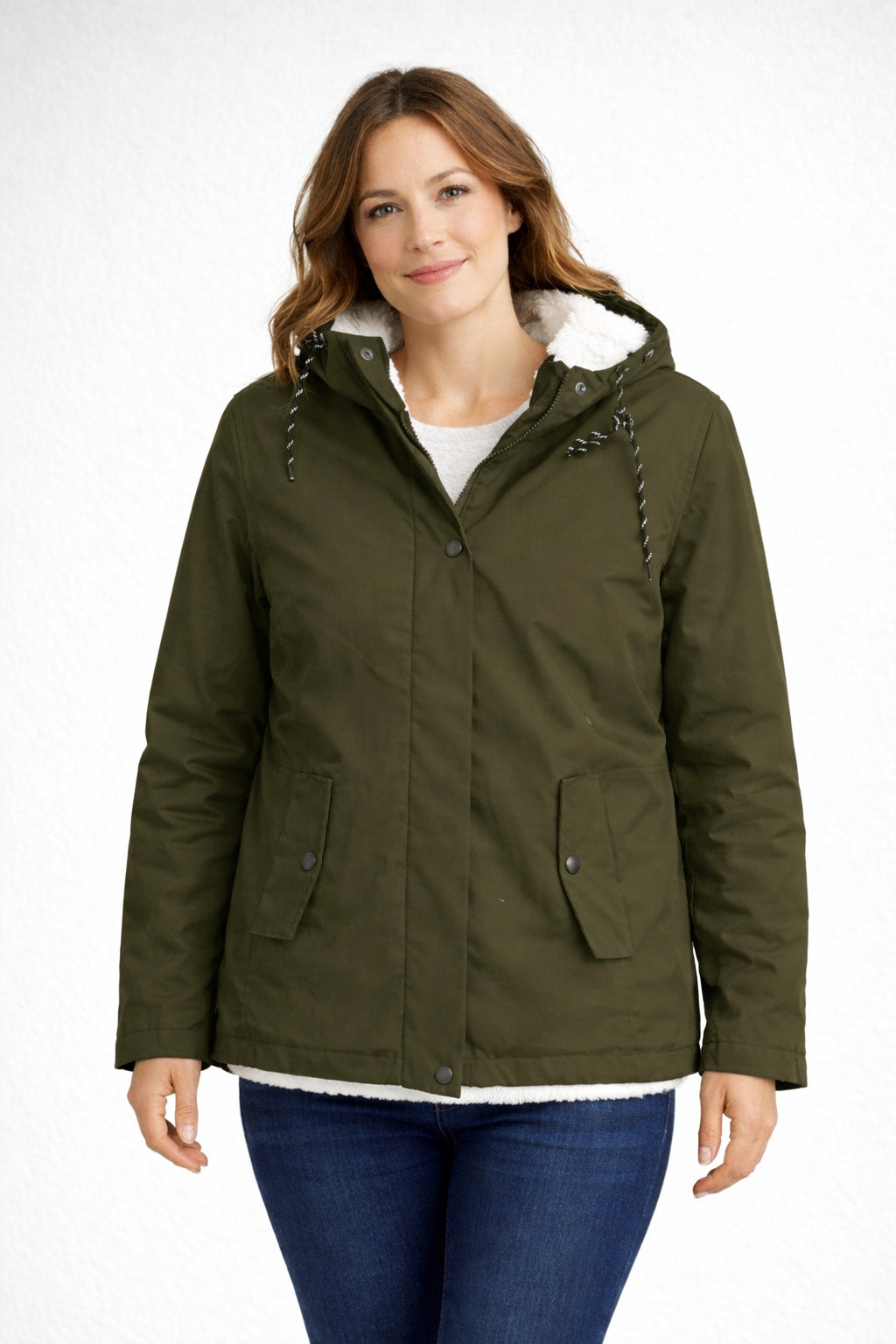 Inma | Chaqueta Impermeable con Forro Borreguito Mujer con Capucha