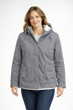 Inma | Chaqueta Impermeable con Forro Borreguito Mujer con Capucha