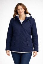 Inma | Chaqueta Impermeable con Forro Borreguito Mujer con Capucha