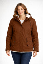 Inma | Chaqueta Impermeable con Forro Borreguito Mujer con Capucha
