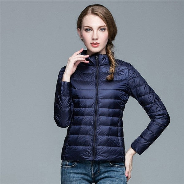 Amalia | Chaqueta Acolchada de Plumón Ligera Mujer Cuello Mao Cremallera