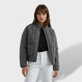 Eider | Chaqueta Acolchada Corta Mujer Cuello Mao Cremallera