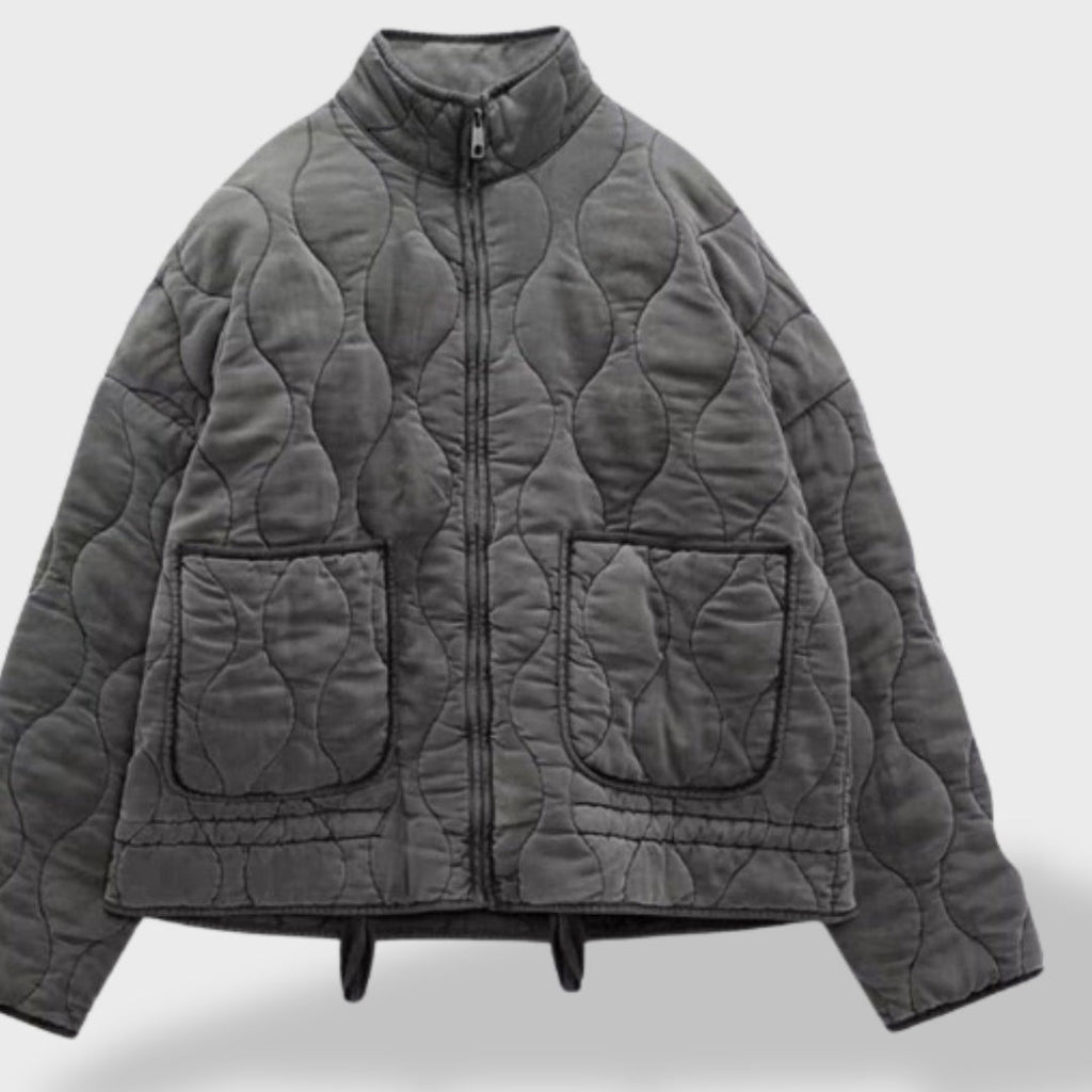 Eider | Chaqueta Acolchada Corta Mujer Cuello Mao Cremallera