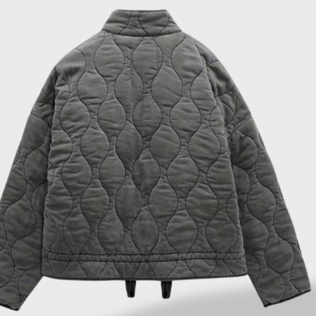 Eider | Chaqueta Acolchada Corta Mujer Cuello Mao Cremallera