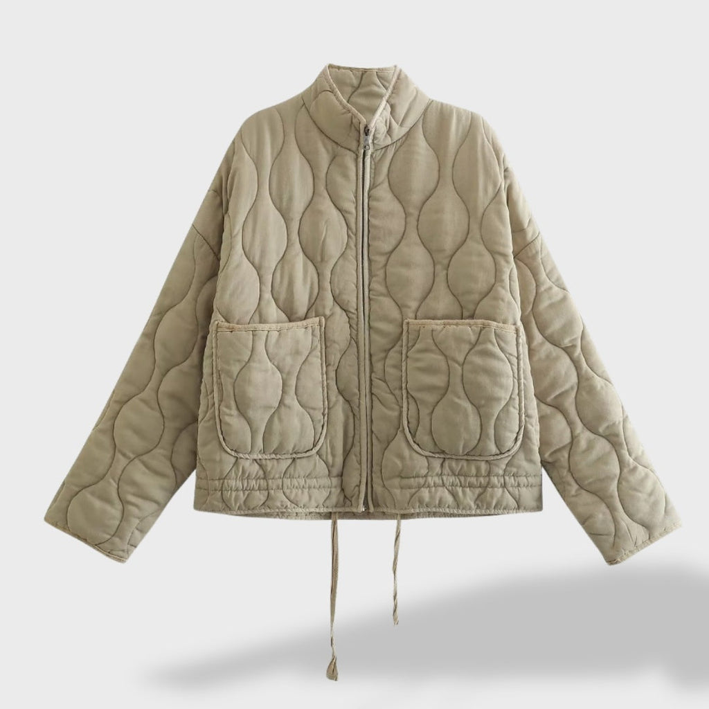 Eider | Chaqueta Acolchada Corta Mujer Cuello Mao Cremallera