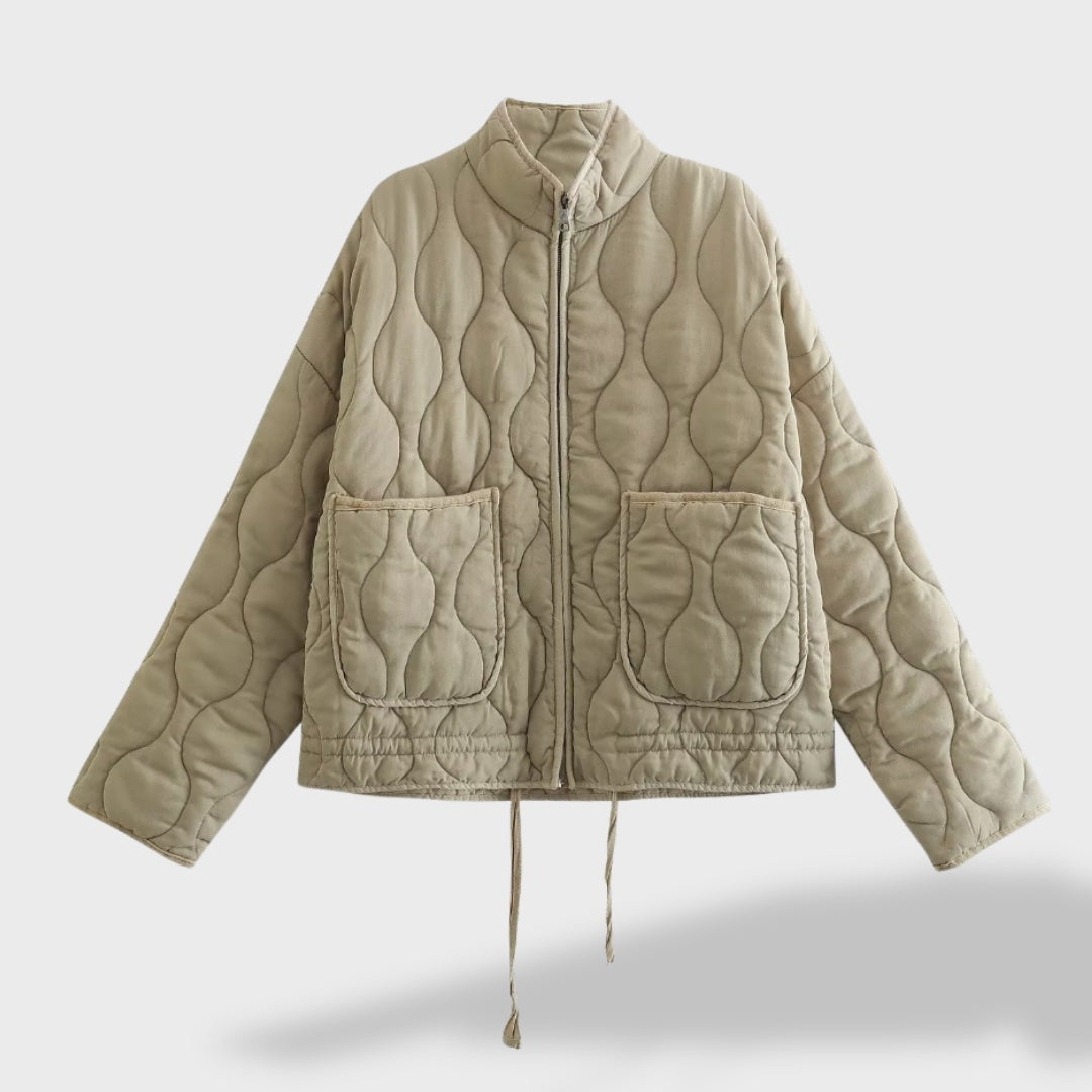 Eider | Chaqueta Acolchada Corta Mujer Cuello Mao Cremallera