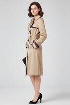 Milena | Trench Coat Gabardina Larga Mujer con Cinturón Doble Botonadura
