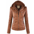 Zoe | Chaqueta Motera Mujer de Polipiel con Capucha