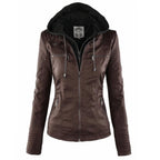 Zoe | Chaqueta Motera Mujer de Polipiel con Capucha