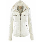 Zoe | Chaqueta Motera Mujer de Polipiel con Capucha